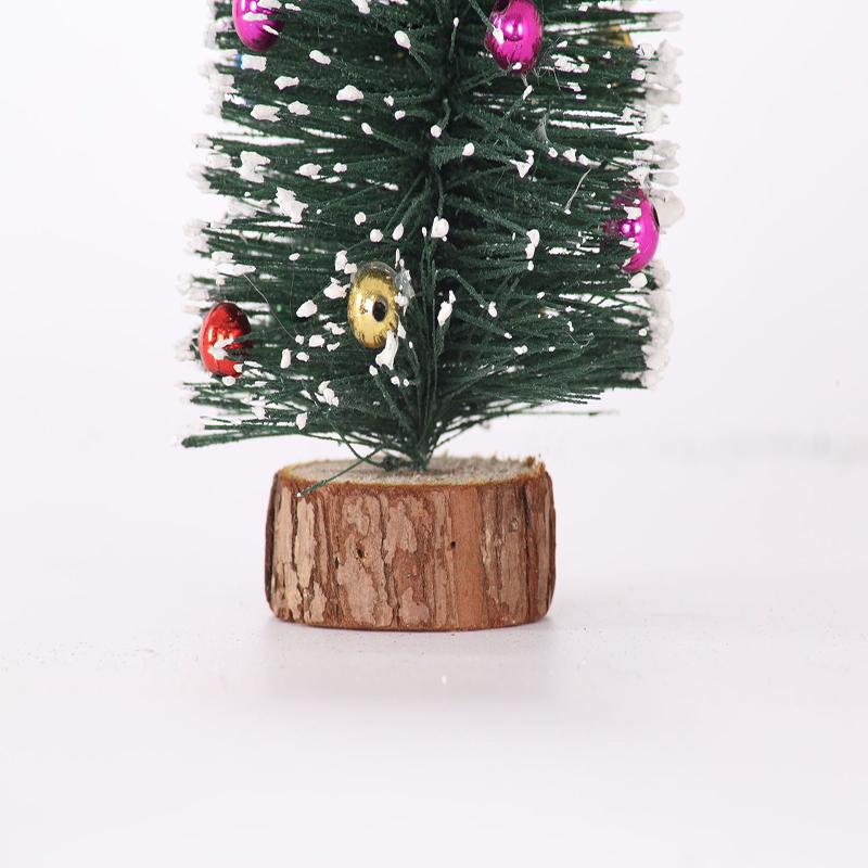 1Pc Desktop Mini Christmas Tree Cedar Tree Snowflake Pine Needle Tree Doll House Festival Tabletop Miniature Snow Decor