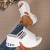 Women's Rhinestone Wedge Platform Thick-Soled Slide Sandals, Available In Large Sizes.