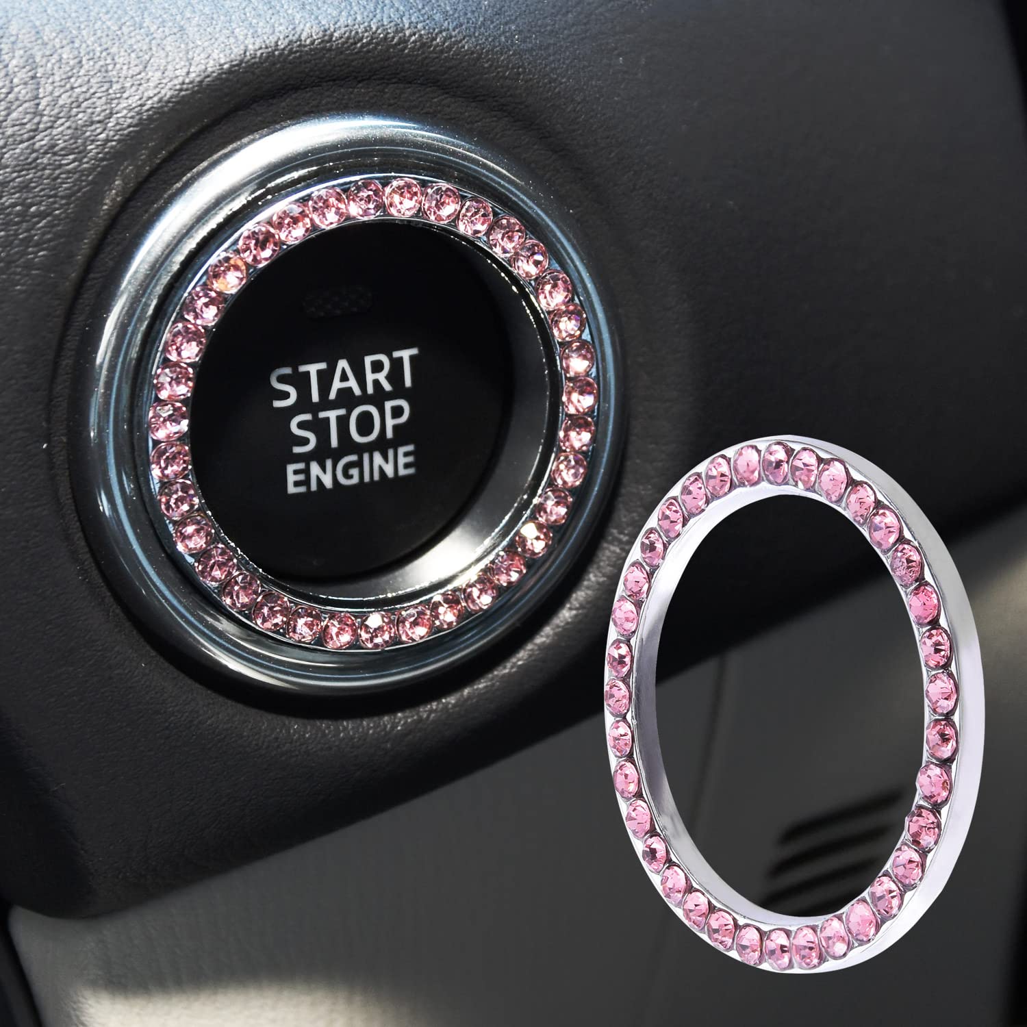 

Start Button Cover Inner Up with Sparkling [MHAPIC] (3cm Diameter/3 Colors) Dress Stones (Pink) розовый