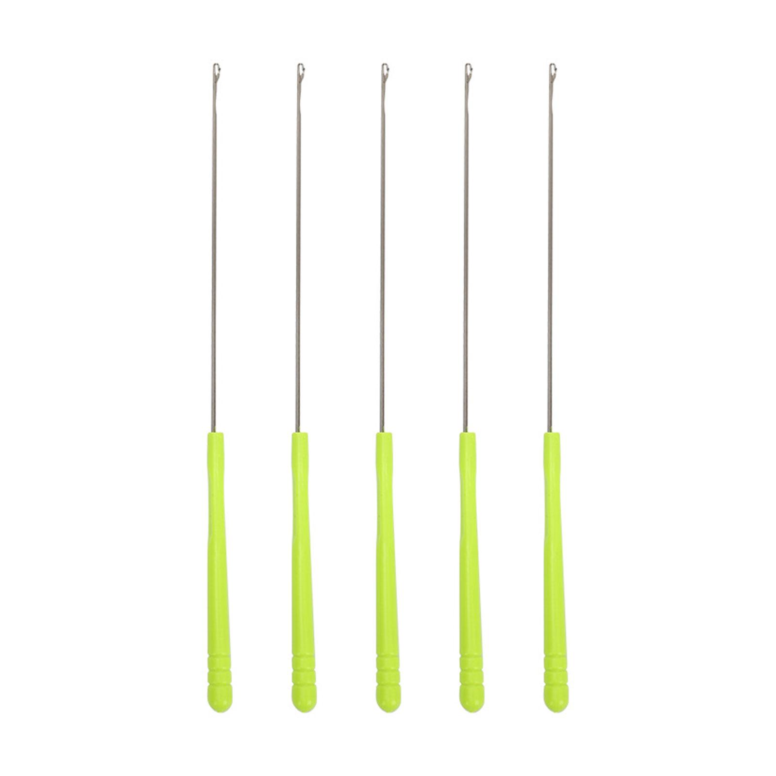 

5 шт. спицы для вязания крючком с защелкой и пластиковой ручкой для плетения волос, изготовления ковриков, ручного вязания, рукоделия