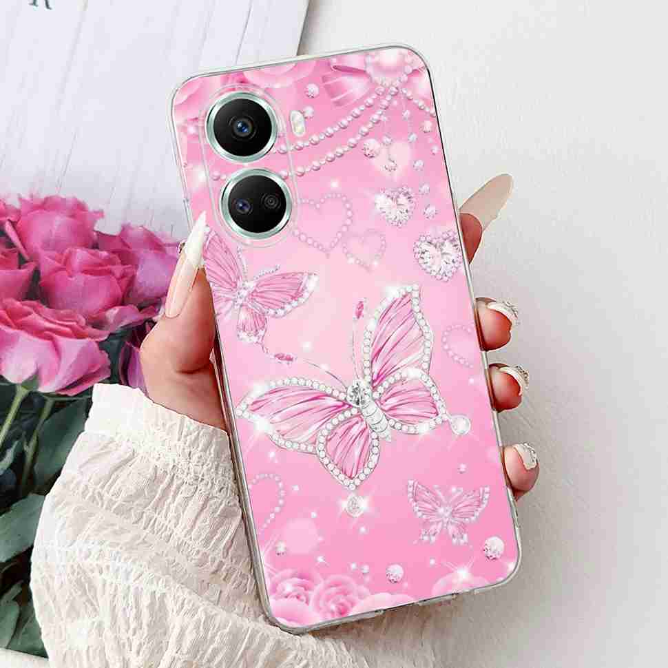 For Huawei nova 10 SE 4G Case BNE-LX1 Luxury Flower Soft Silicone TPU Cover For Huawei Nova 10SE 6.67" Butterfly Phone Casing