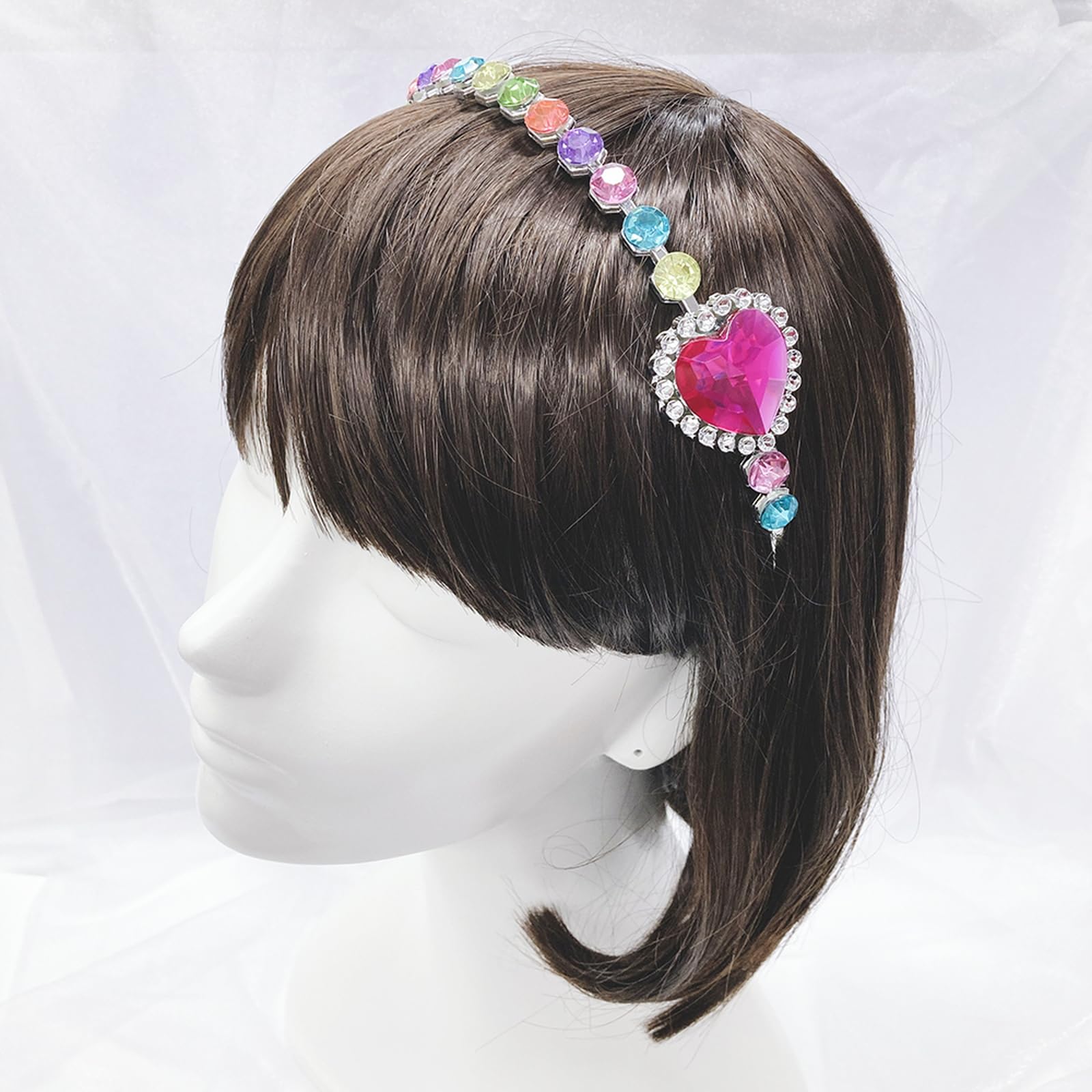 

minacute Big Heart Stone Headband Pink