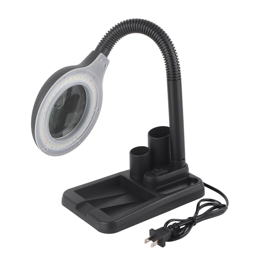 Magnifying Crafts Glass Desk Lamp 5X 10X Magnifier With 40 LED Lights Practical