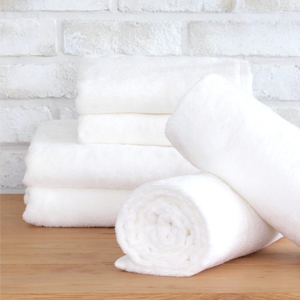 Imabari Bath 68 X Set of 2 Puri-up Towels, Hakkaitaoru, Medium, 140cm, White,