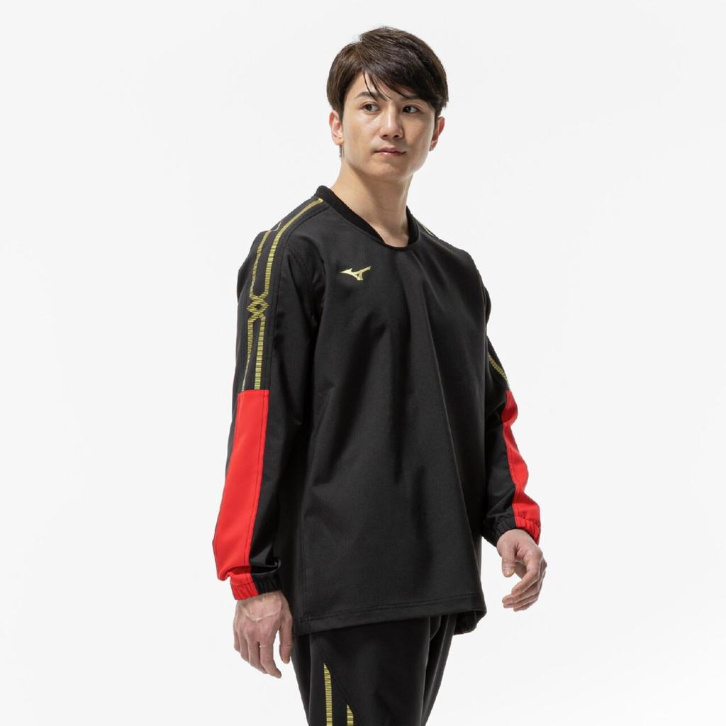 Mizuno MC Line Tough Breaker Tough PLUS Training XL Shirt, Water-Repellent, Wear, 32MEC181, Unisex, Black,