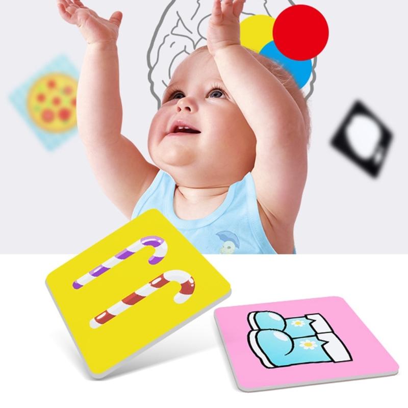Vysokontrastní dětské kartičky Černobílé kartičky pro kojence Senzorické kartičky pro stimulaci zraku novorozence