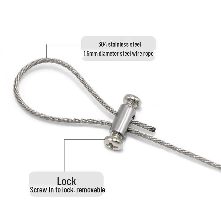Adjustable Stainless Steel Wire Rope Sling Hook and Lock Device