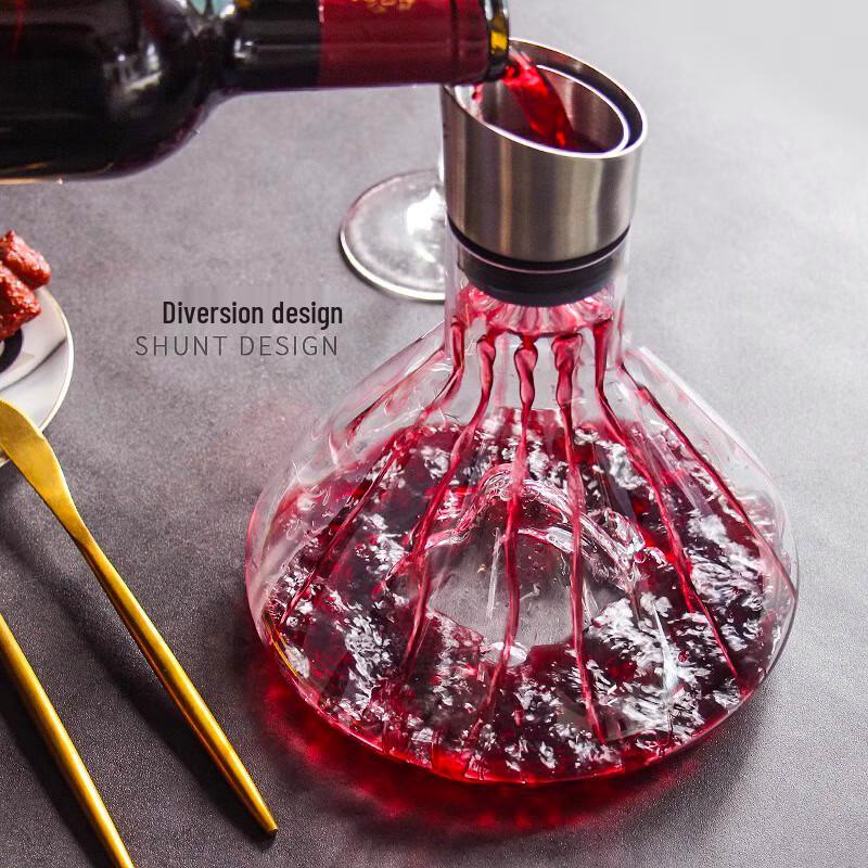 Crystal Glass Golden Mountain Waterfall Wine Decanter