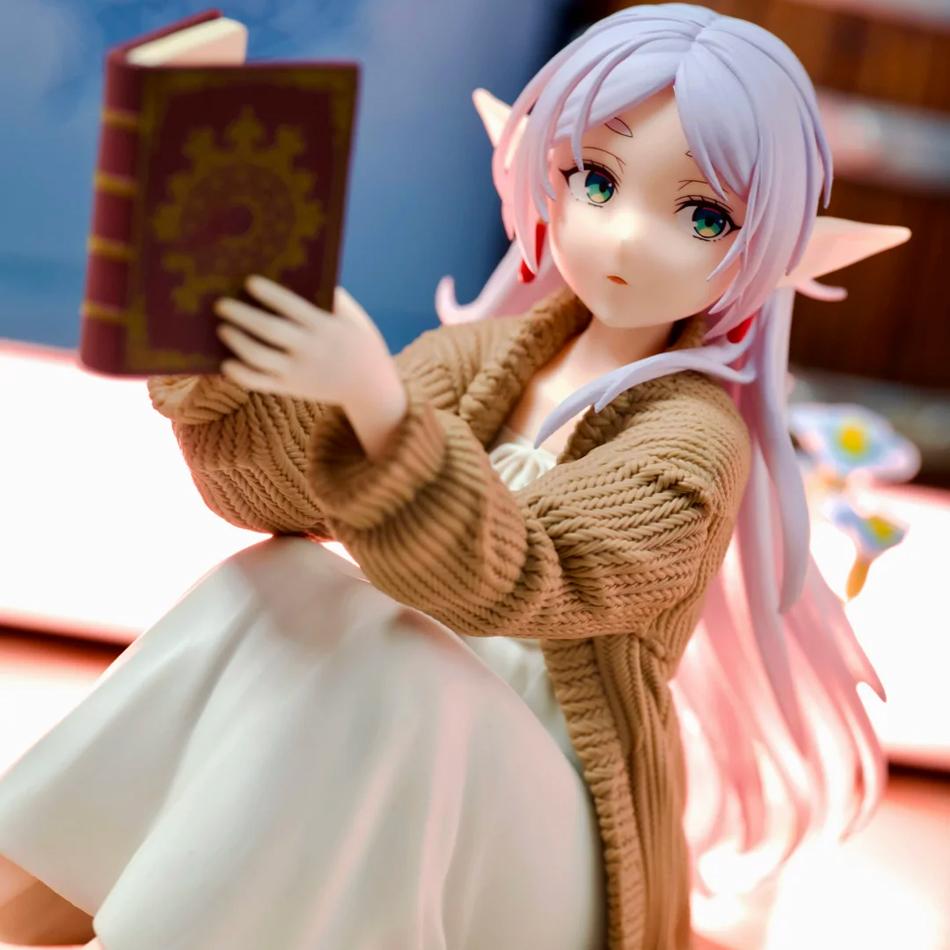 Frieren Beyond Journey'S End Frieren Casual Wear Figure Reading Book Pvc Action Figure Collectible Model Toy Gift