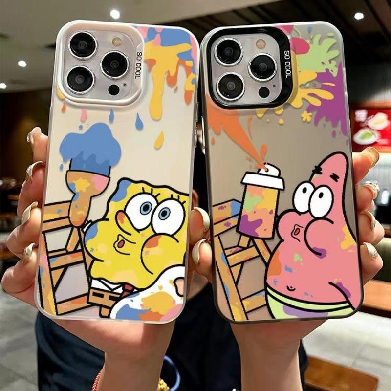 Cartoon Graffiti Spongebob Cute Shockproof Hard Phone Case For Apple Iphone