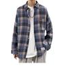 Men's Plaid Shirt: Hong Kong Style, Loose Fit, Long-Sleeve, Youth Streetwear for Spring and Autumn