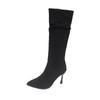 Fashion Shoes for Women 2024 High Quality Slip on Women's Boots Fashion Pleated Modern Boots Women Sexy Pointed Toe Solid Mid-Calf Boots