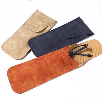Premium Soft Leather Glasses Case for Sunglasses & Reading Glasses - Unisex, Anti-Wear, Portable, Protective Bag