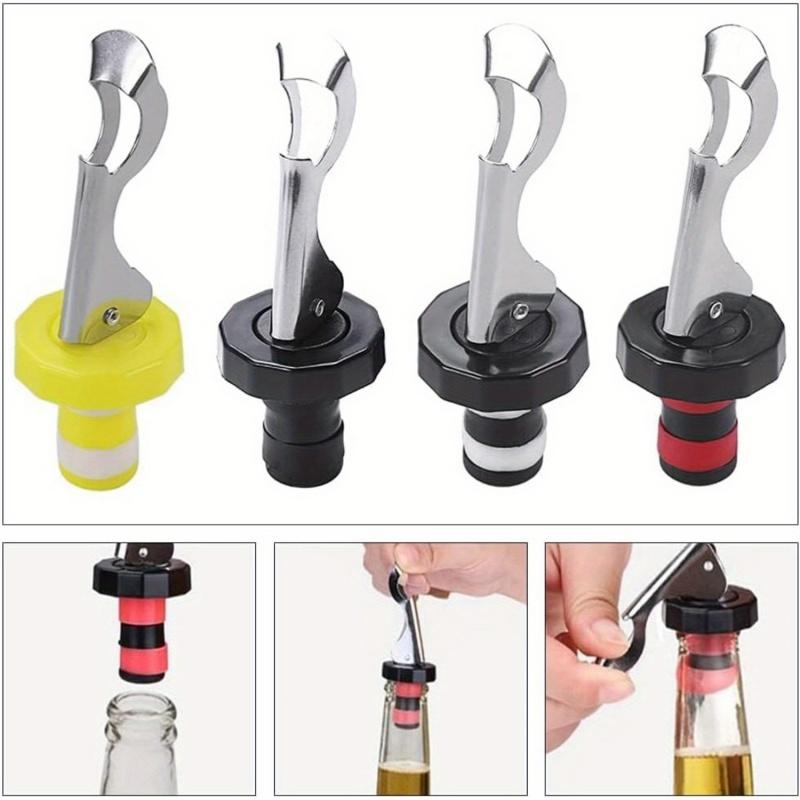 4Pcs Silicone Wine Stoppers Manual Press Vacuum Wine Bottle Caps Airtight Leak-Proof Sealer Plug For Wine Bottles