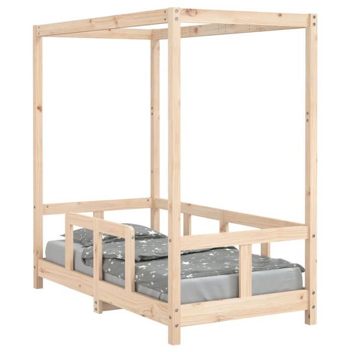 VidaXL Cadre de Lit pour Enfants, Lit Simple avec Sommier à Lattes, Meuble de Chambre à Coucher, Scandinave, Marron 70x140 834510