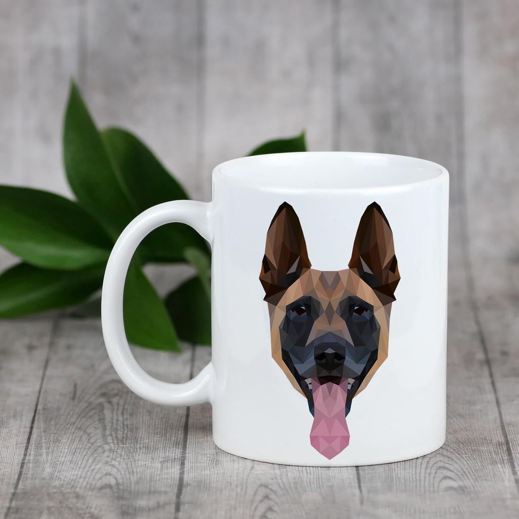 Malinois Owczarek Belgijski -Kubek Ze Zdjęciem I Napisem Geometryczny Pies Art-Dog