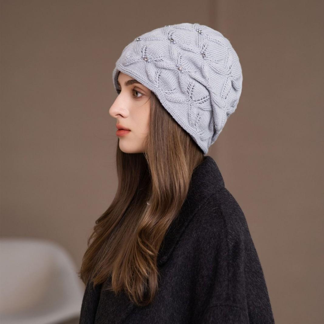 

Ear Protection Warm Wool Knitted Hat Autumn and Winter Windproof Stacking Hat Warm Ear Protection Knitted Hat Adjustable синий