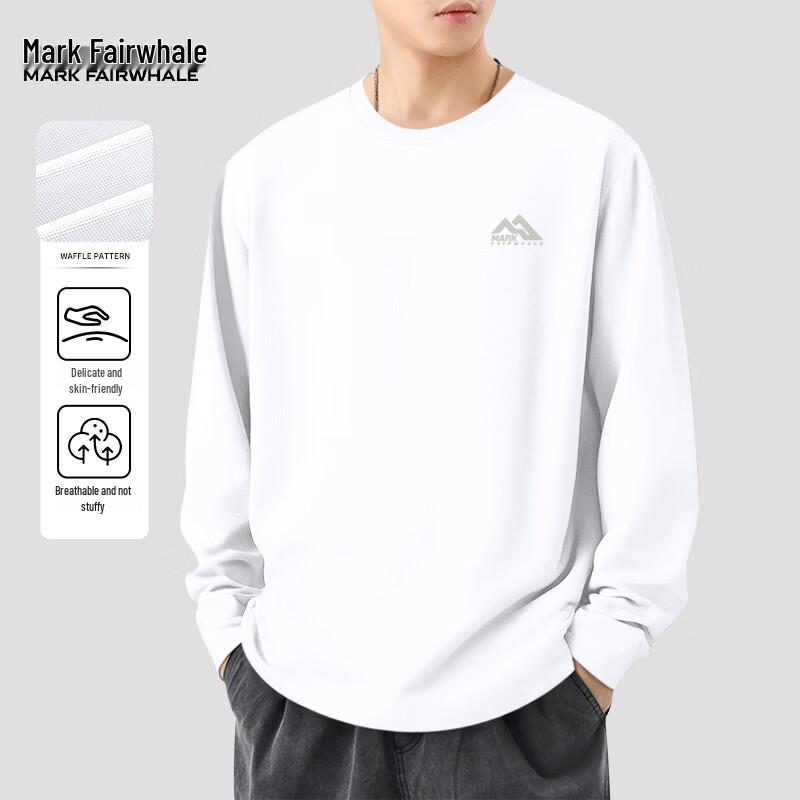 Mark Fairwhale Men s Vintage Loose Fit Waffle Knit Long Sleeve T-Shirt L