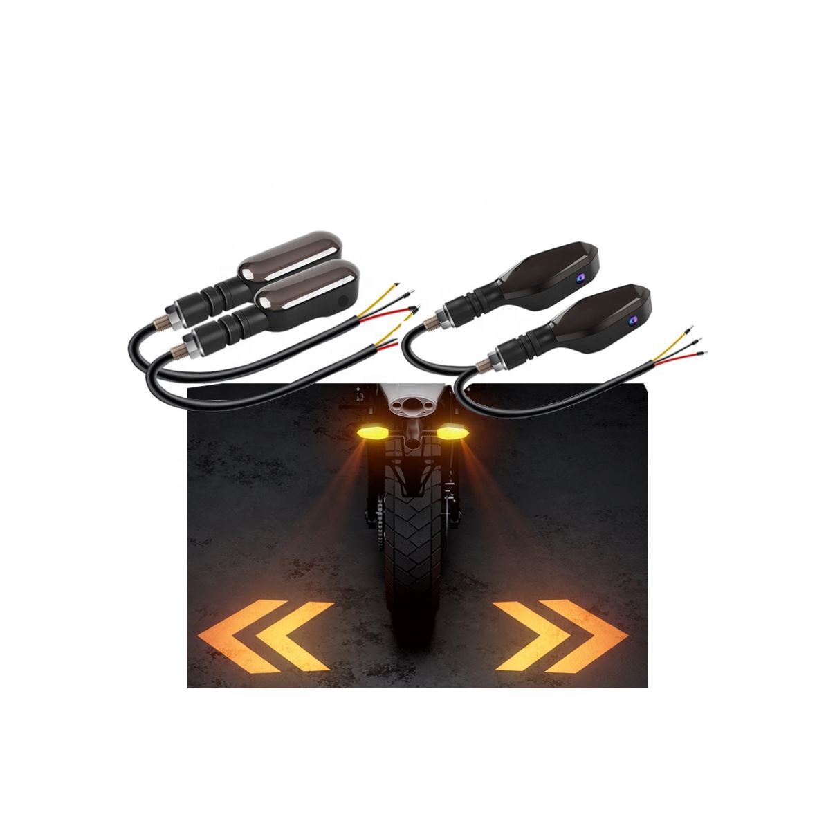 Motorcycle LED Turn Signals Light With Projection Stop Indicator Signal Light 1