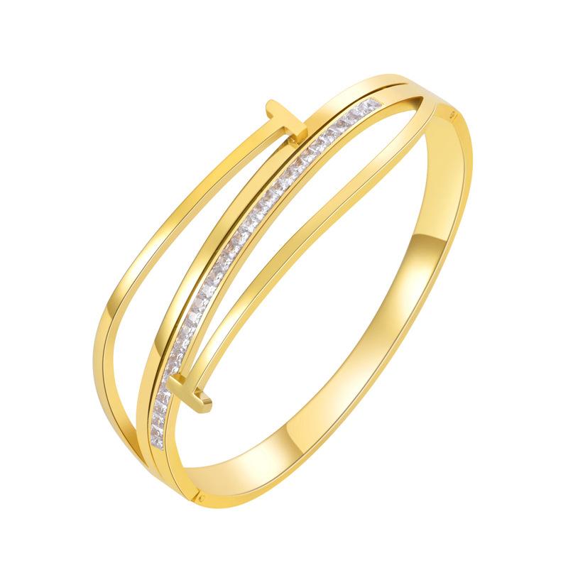 European and American Bracelets Simple Niche Design Light Luxury High-end Zircon Gold-plated Bracelet Female 2026
