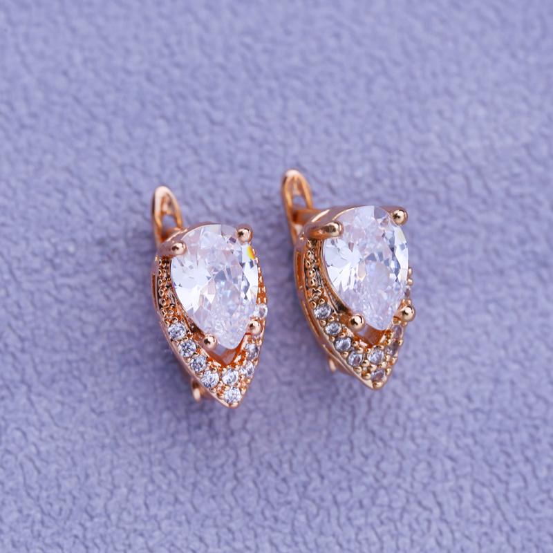 MINTHA Clip Earrings Trendy Fashion Jewelry Cubic Zirconia Stud Earrings For Women Rose Gold Color Earrings