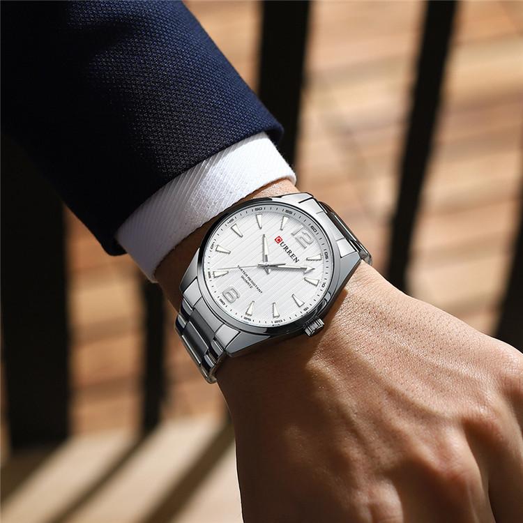 CURREN Men's Steel Strap Business Watch Quartz Men's Watch Simple Style Fashion