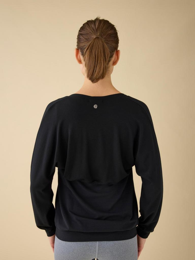 Yoga Wear Black Free Size Made In Japan Stretchy Tencel [Suria] [Sofia Bolero] Anti-Cold