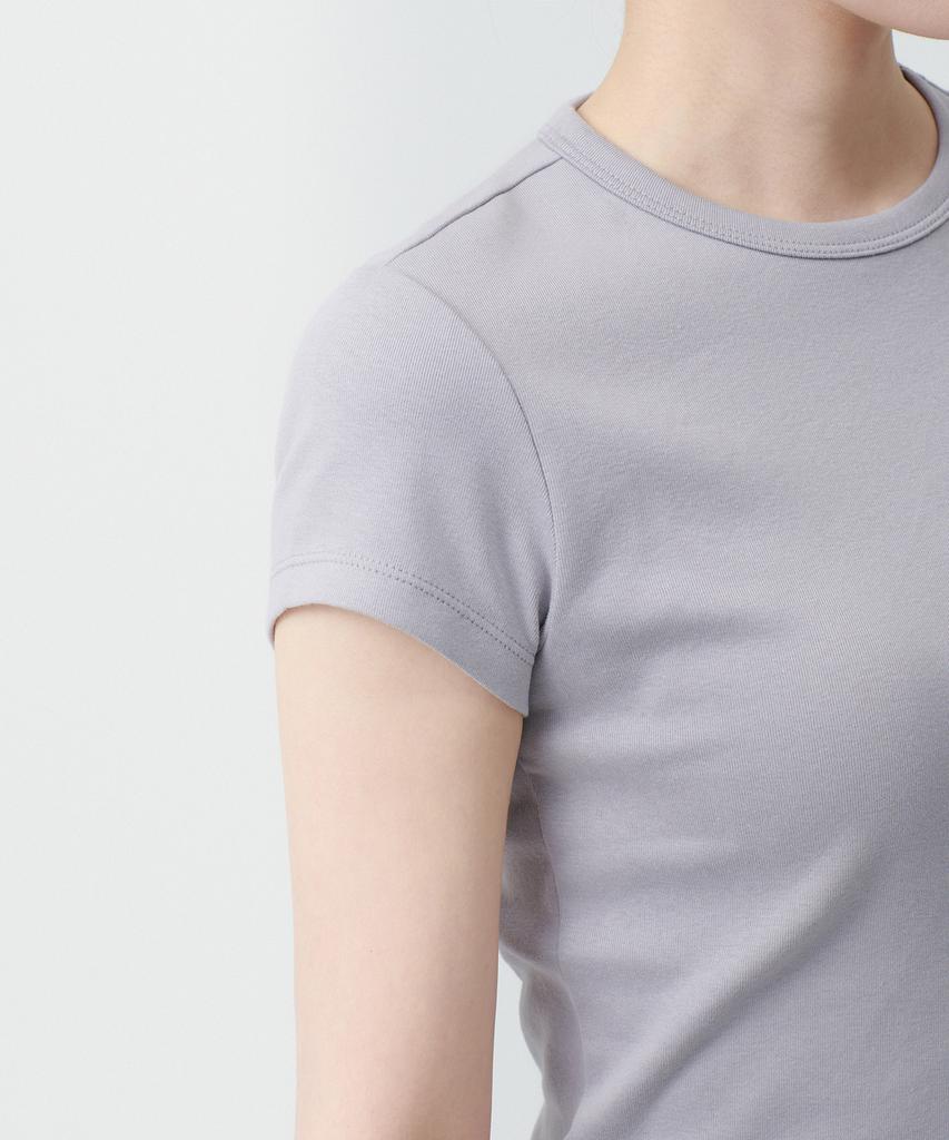 MUSINSA STANDARD WOMAN Women'S Slim Crop Crew Neck T-Shirt [Purple Grey]
