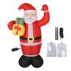 Inflatable Father Xmas Carrying Present IP44 Water Proof Creative Blow Up Father Xmas with LED Lights for Party Yard