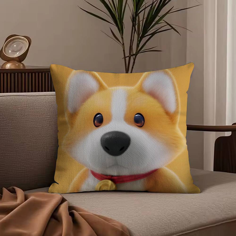 Kwaii Anime P-Party Animals Pillow Case Anti-dustmite Pillowcase Invisible zipper silky short plush Sofa cushion cover