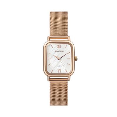 [RUMTTON] Montre en maille RUMTTON pour femme Blanc Port Rose Gold