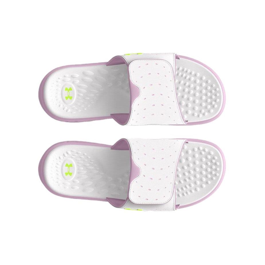 Under Armour Ignite Pro Slide Distant Grey Purple Ace Women Sneakers High-Vis-Yellow 3026027-102