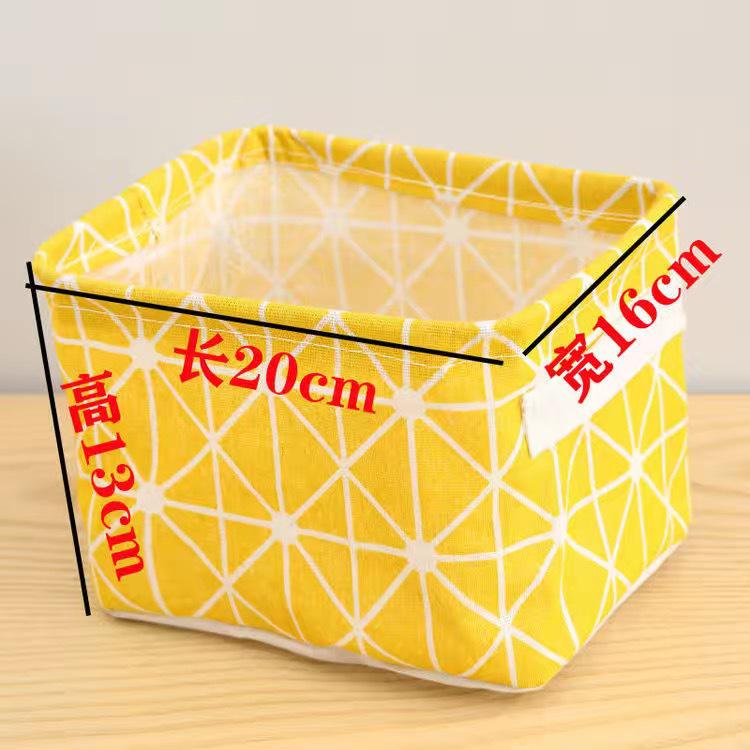 Compact Square Cotton Linen Storage Basket