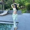 Desert Rose Floral Bikini & Yellow Knit Slimming Cover-Up Set