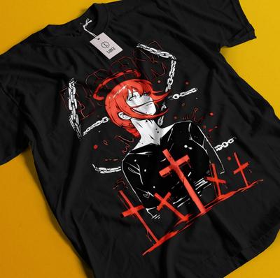 Chainsaw Man Makima T-Shirt Asa Aki Anime Denji Shirt Power Tshirt All Size Tee