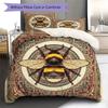Mandalainsects Pattern Bedding Quilt Set Quilt Cover Pillowcase Home Decoration Birthday Gift (1 * duvet cover + 2 * pillowcase, without core)