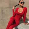 Women's Clothing Casual Fitness Rompers Long Sleeve Skiing Jumpsuit Women Elastic Hight Outfit Fashion Sportwear Slim Rompers Streetwear Overalls