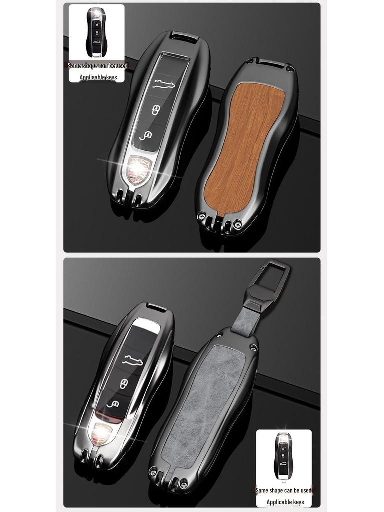 Porsche Macan, Cayenne, Panamera, 718/911 Full Wrap Key Shell Case & Chain