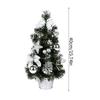 LED Christmas Tree Prelit Mini Christmas Tree With Lights Thick Snowy Frosted Artificial Christmas Tree Tabletop With Pine
