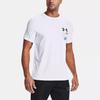 Under Armour Logo Print Solid Color Crew Neck T-Shirt Men Tops White 1361672-100