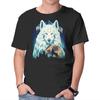Unisex Crew Neck T-Shirt Snow Wolf Graphic Short Sleeve Casual Tee