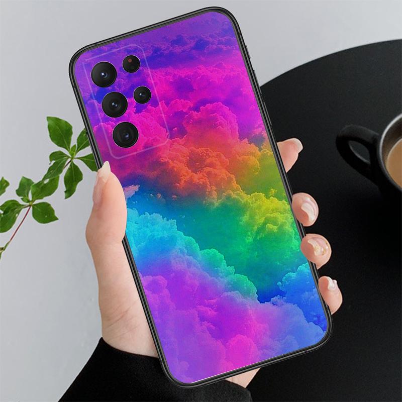 Phone Case For Samsung A55 A16 A56 A36 A35 A15 A53 A54 A33 A34 A25 A05S A52 A52S A14 A26 A71 Rainbow clouds