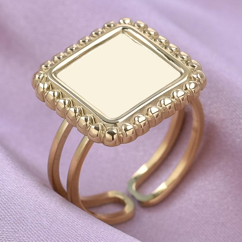 Klassisk Retro Öppningsbar Justerbar Ring Oregelbunden Geometri Hjärta Ellips Vattendroppe Glänsande Rostfritt Stålringar Semesterpresent