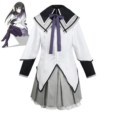 Anime Magical Girl Puella Magi Madoka Magica Homura Akemi Cosplay Kostým Bojové Uniformy Paruka Ponožky pro Mahou Shoujo Comic Con