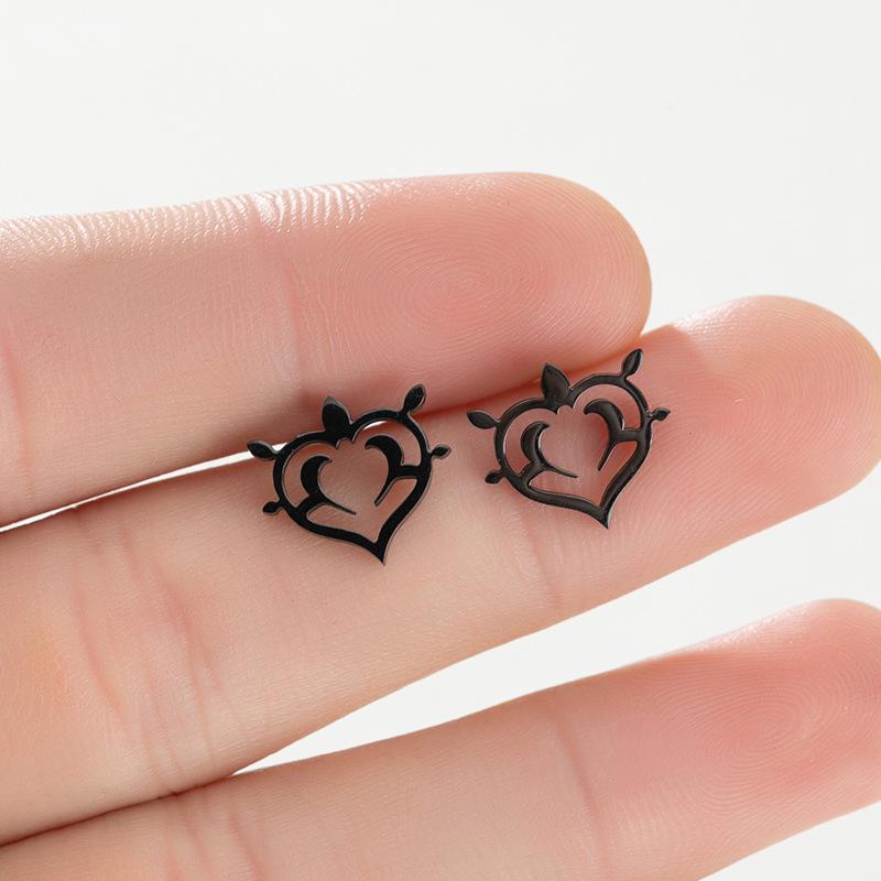 

Серьги-панки унисекс из нержавеющей стали с музыкальными нотами и вихревым дизайном