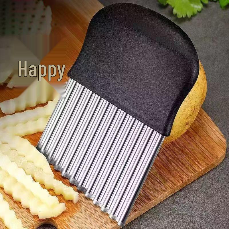 Stainless Steel Wavy Potato Cutter - Fancy Julienne Wave Knife for Kitchen & Vegetables