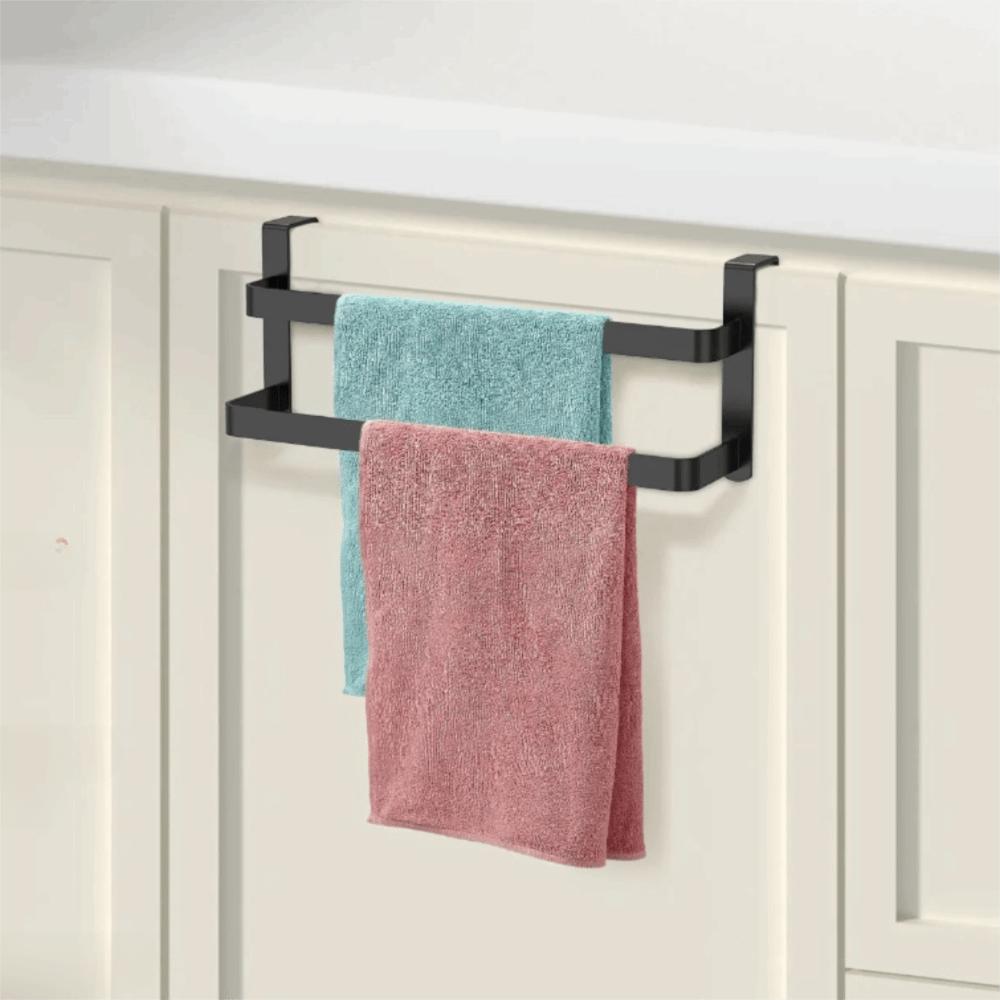 Rust-resistant Cabinet Door Towel Rack Hanging Towel Bar Durable Kitchen Towel Holder Bathroom
