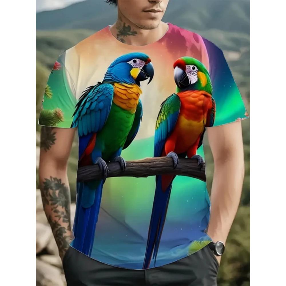 Summer Interesting Animal 3D Printed Men's T-shirt Loose Breathable Large Size Short Sleeved T-shirt