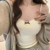 Plus Size Lace Camisole for Women: Elegant Bowknot Sleeveless Base Layer