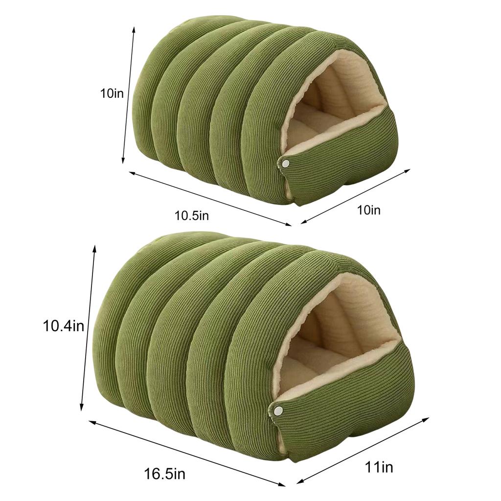 Winter Plush Cat Bed Warm Pet House Thickening Warmth Comfort Soft Kittens Sleeping Beds Closed-Off Cat Cave For Pet Warmth